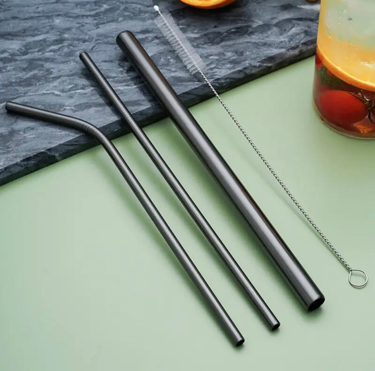 Royal Golden Home Trinkhalm Set Black