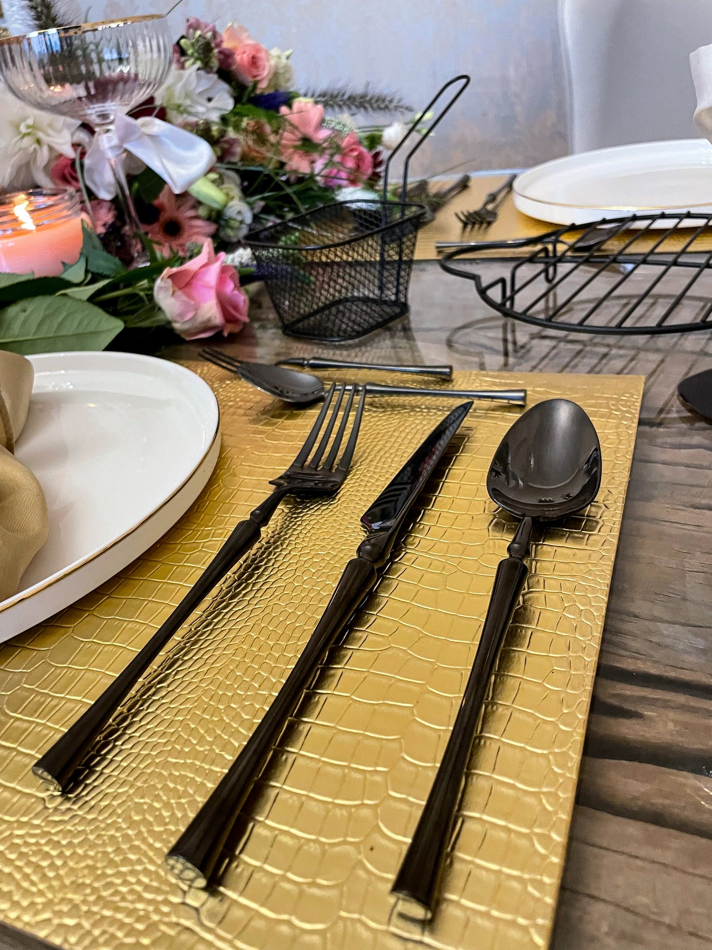 Royal Golden Home Besteck Set Luxe Black