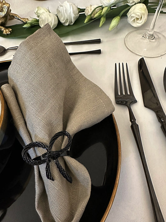 Serviettenring Set schwarze Schleife