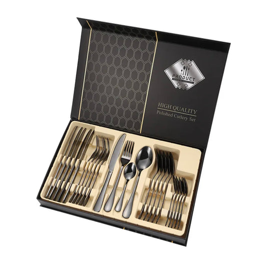 Royal Golden Home Besteck Set Classic Black
