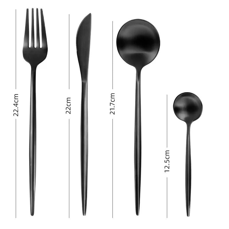 Royal Golden Home Besteck Set Fine Black