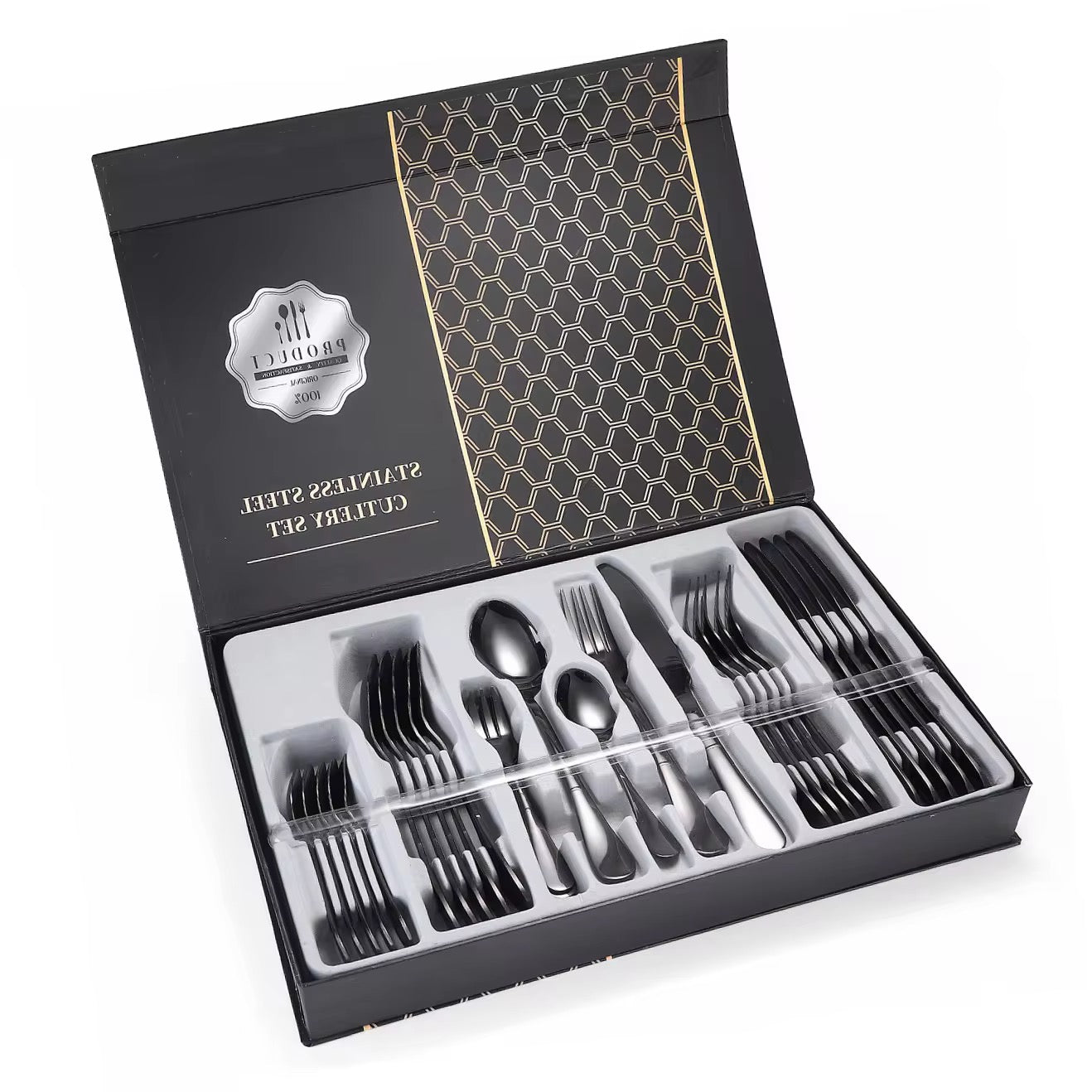 Royal Golden Home Besteck Set Classic Black