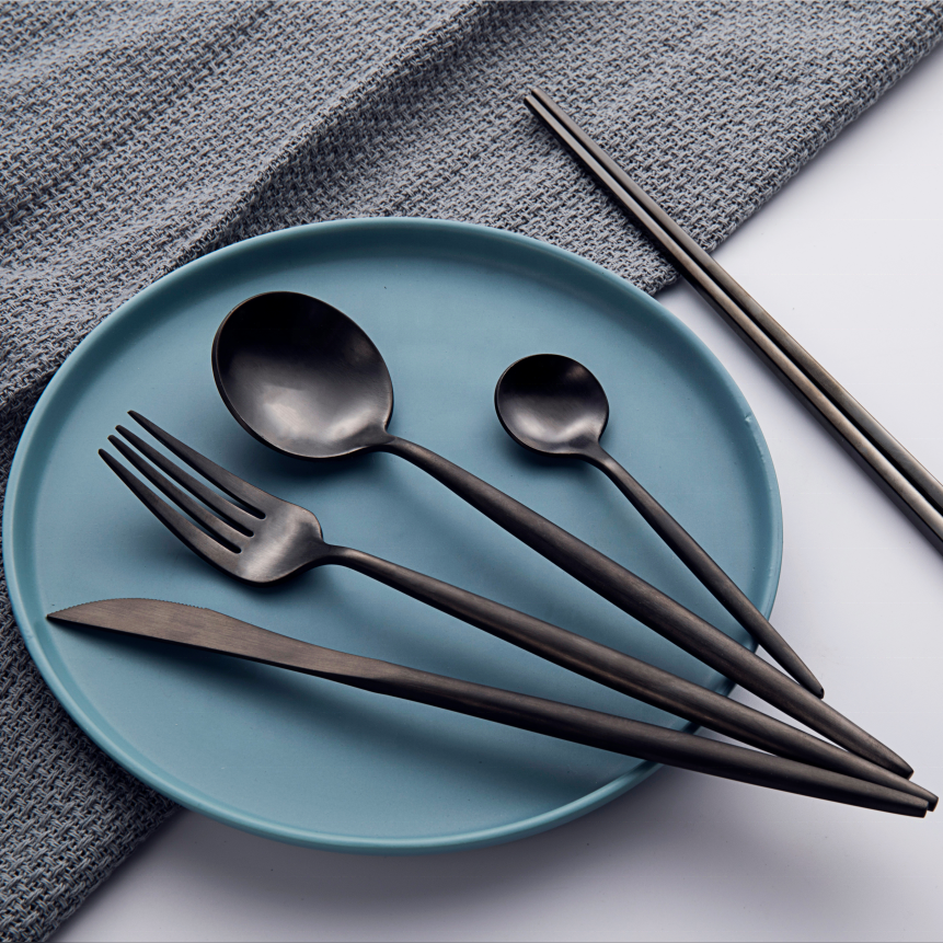 Royal Golden Home Besteck Set Black Matt