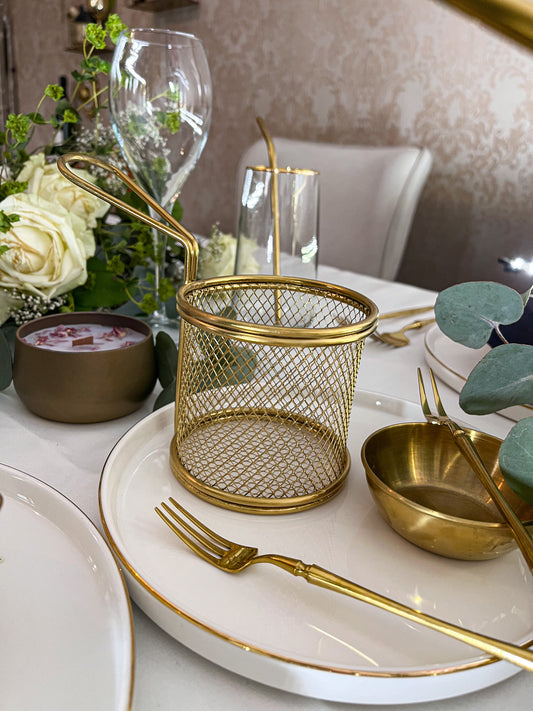 Royal Golden Home Edelstahl Korb Tina