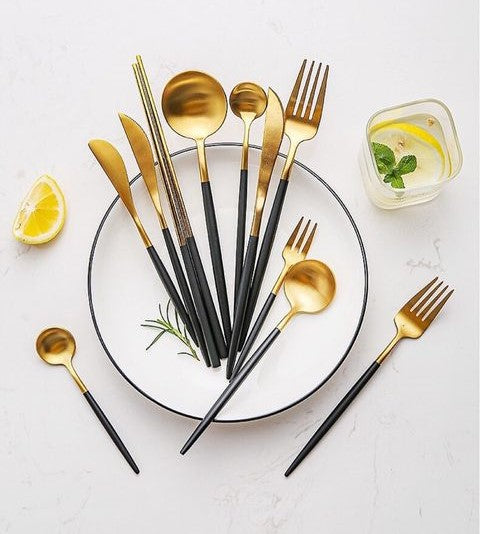 Royal Golden Home Besteck Set Blacky Matt