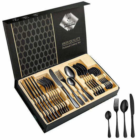 Royal Golden Home Besteck Set Classic Black