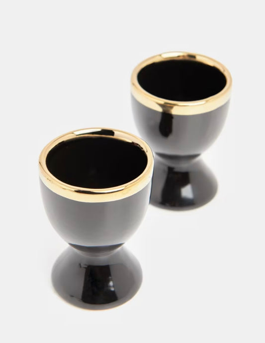 Royal Golden Home Eierbecher Set Black