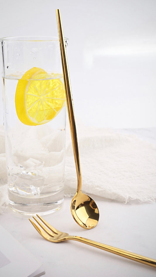 Royal Golden Home Longdrink Löffel Set Fine Gold