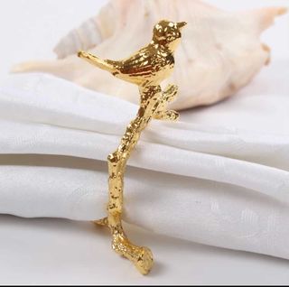 Royal Golden Home Serviettenring Set Bird