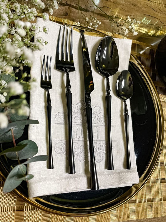 Royal Golden Home Besteck Set Luxe Black